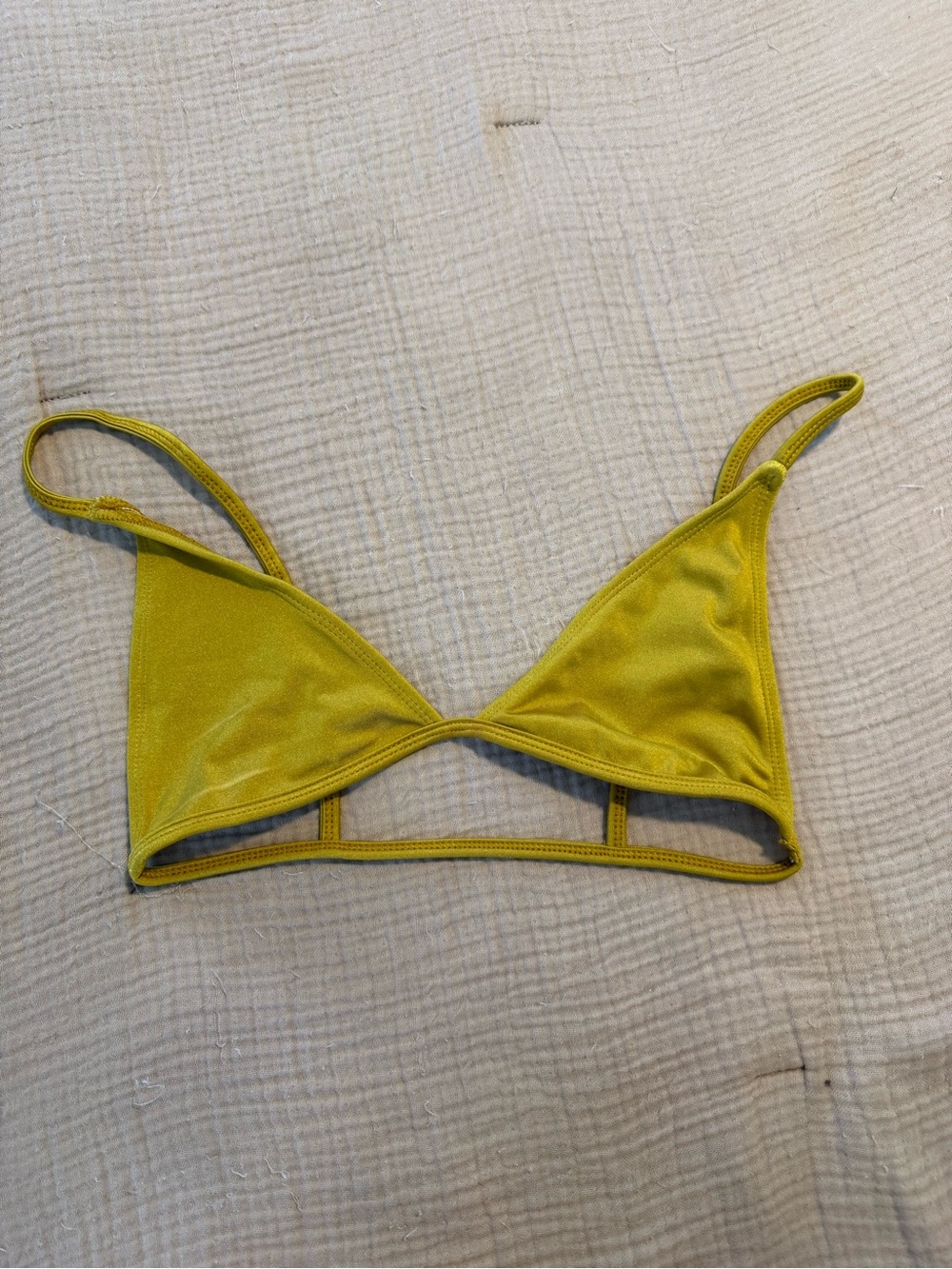 Arizona Daphne Minimilisg Yellow Triangle Bikini Top